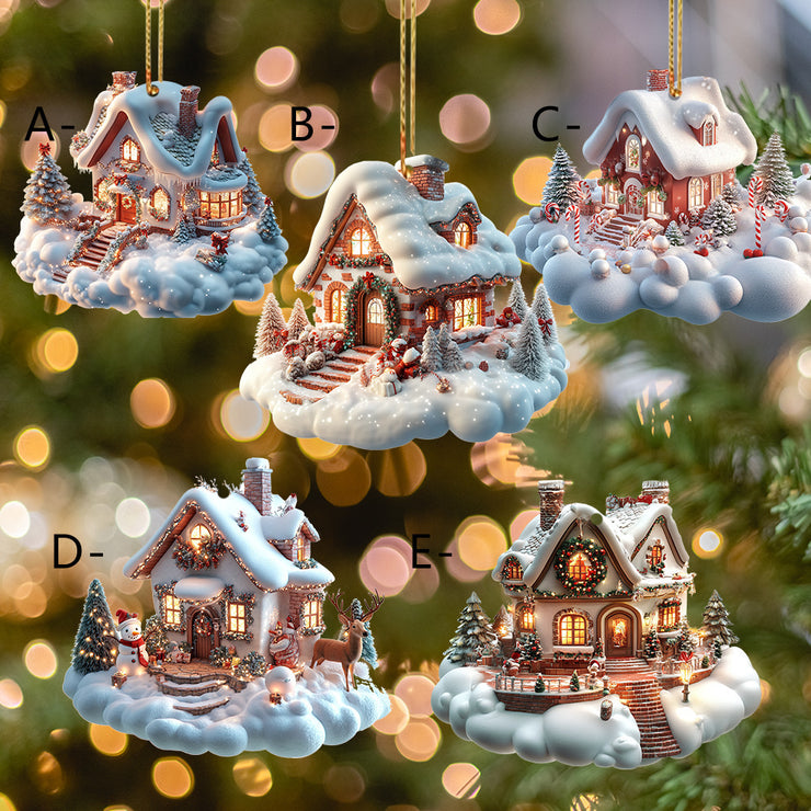 Christmas Snow House 2D Acrylic Decoration