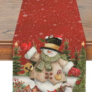Christmas Table Flag Snowman Linen Mat