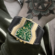 Premium Belt Large Dial Gold Men's Watch