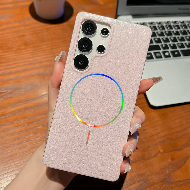 Cute Luxury Dream Shell Jelly Glitter Pink White Yellow Phone Case for Samsung Galaxy S23 S24 Fe S25 plus Ultra Bling Cover