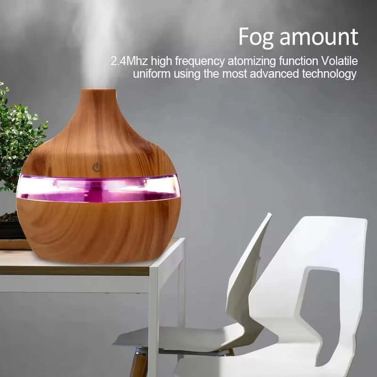 Home Wood Grain Air Humidifier Purifier Aroma Diffuser USB Ultrasonic Cool Mist Sprayer Essential Oil Fragrance