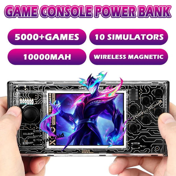 NEW Game Console Power Bank Integrated 10000Mah Fast Charging Magnetic Wireless Charging Mobile Power Supply Handheld Player