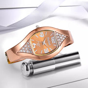 Rose gold ladies bracelet watch