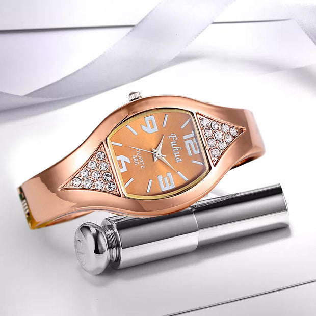Rose gold ladies bracelet watch