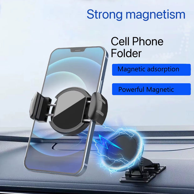 Foldable Car Phone Holder,Vacuum Adsorption Magnetic Suction Cup Phone Holder for Car for Iphone 15 14 13 Pro Max Samsung Huawei