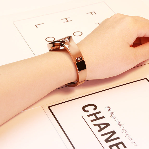 Rose gold ladies bracelet watch