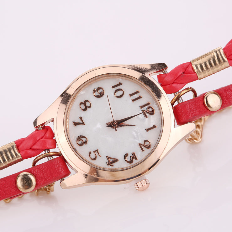 PU leather winding bracelet watch rope table