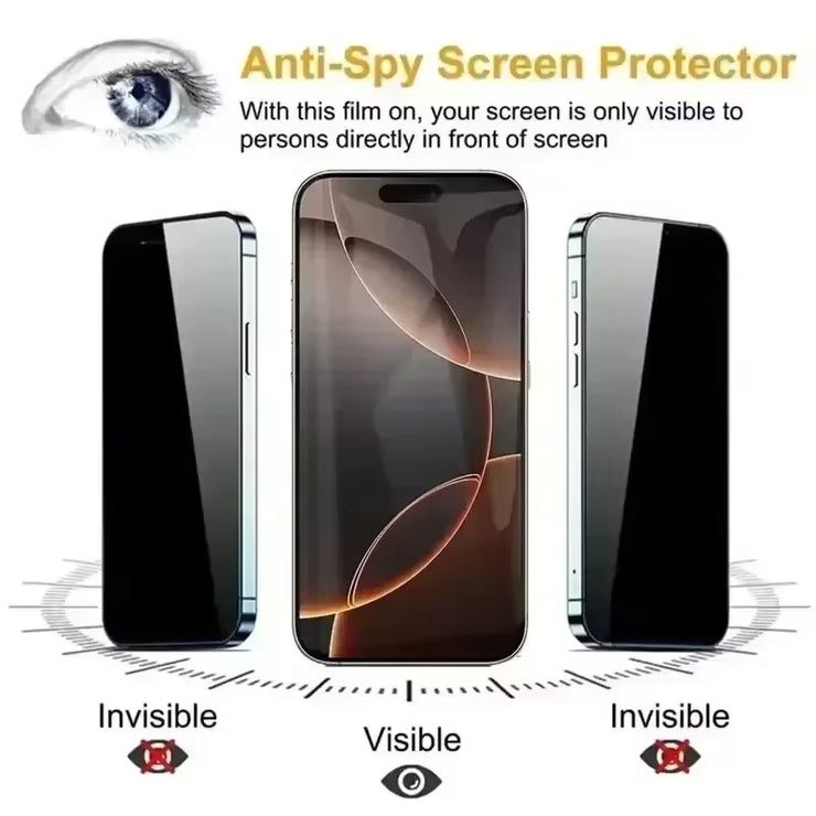 3Pcs Dust Free Installation Privacy Screen Protector for Iphone 16 14 11 12 13 15 Pro Max 7 8 plus Mini X XR XS Anti-Spy Glass