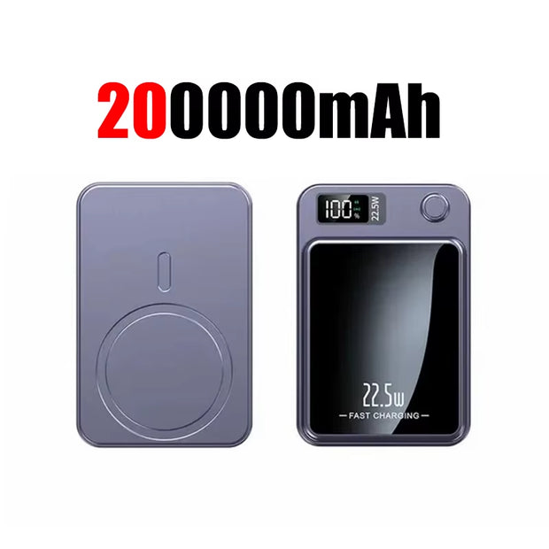 200000Mah Magnetic Power Bank Wireless Fast Charger for Magsafe Portable Auxiliary Battery Pack for Iphone Huawei Xiaomi 2025