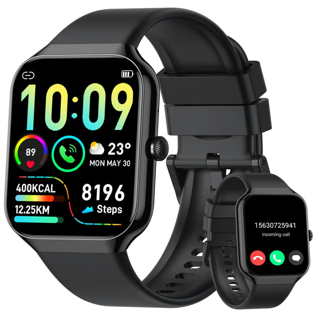 Smart Watch for Men Women Answer/Make Calls 1.96" HD Fitness Watch with Heart Rate Monitor Sleep Monitor 113+ Sports Activity Trackers with Step Counter IP68 Waterproof Smartwatch for Android/iOS