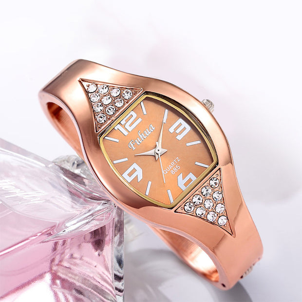 Rose gold ladies bracelet watch