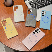 Cute Luxury Dream Shell Jelly Glitter Pink White Yellow Phone Case for Samsung Galaxy S23 S24 Fe S25 plus Ultra Bling Cover