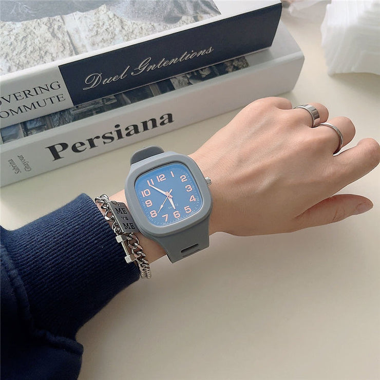 Student Couple Fashion Simple Square Digital Electronic Watch