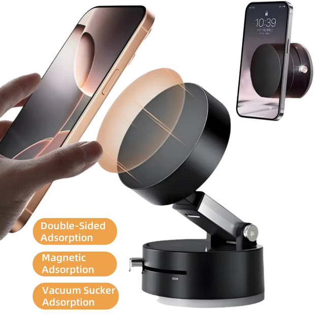 Foldable Car Phone Holder,Vacuum Adsorption Magnetic Suction Cup Phone Holder for Car for Iphone 15 14 13 Pro Max Samsung Huawei