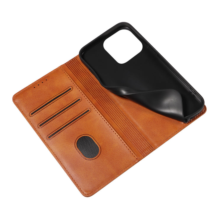Simple Fashion Solid Color Leather Magnetic Phone Case