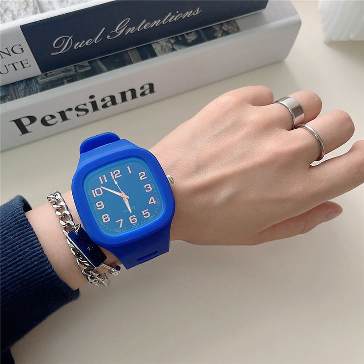 Student Couple Fashion Simple Square Digital Electronic Watch