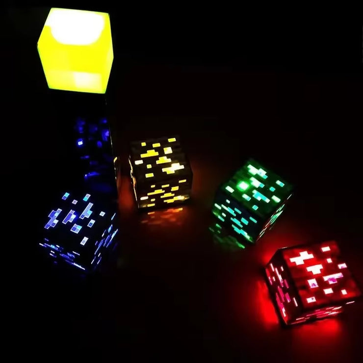 Creative Brownstone Torch LED Night Light USB Rechargeable Game Room Decoration Table Light Festival Gifts for Kids Game Lamps