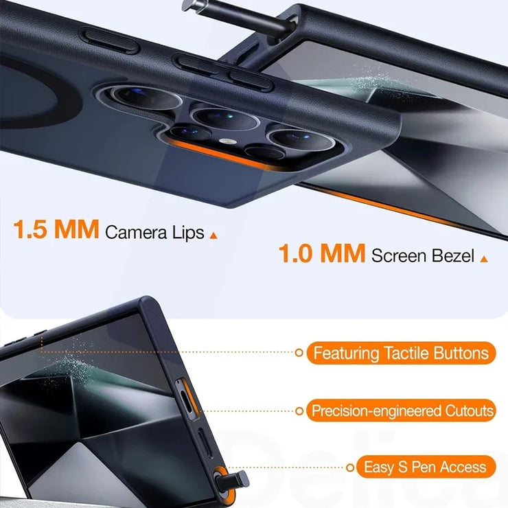 Magnetic Stand Mobile Phone Case for Samsung Galaxy S25 Ultra S24 S23 FE S22 plus Cover with Kickstand Cases with Holder