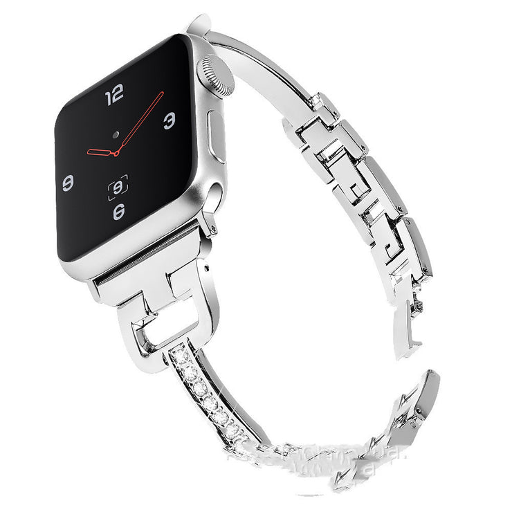 Compatible with Apple, Compatible with Apple , IWatch Smart Watch 12345 D-shaped Metal Diamond Strap