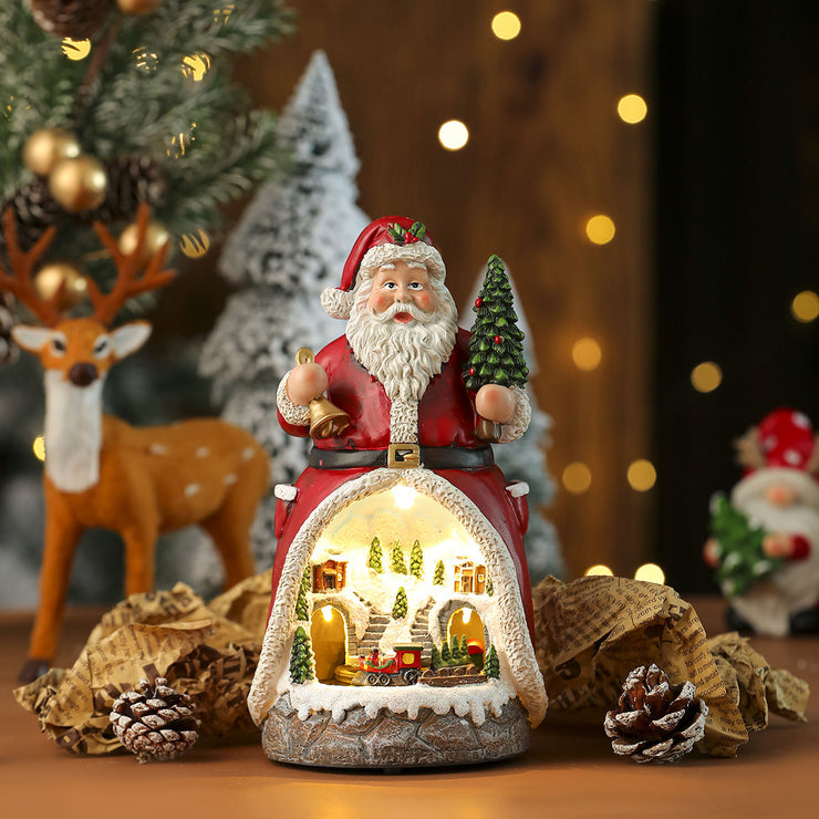 Christmas Resin Rotating LED Colored Lamp Ornaments