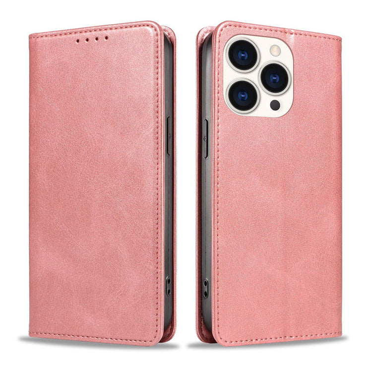 Simple Fashion Solid Color Leather Magnetic Phone Case