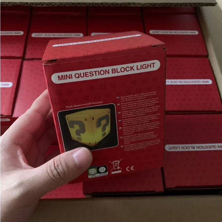 Super Mario Bros LED Question Mark Brick Night Light Anime Bedroom Table Lamp USB Charging Light for Kids Birthday X-Mas Gifts
