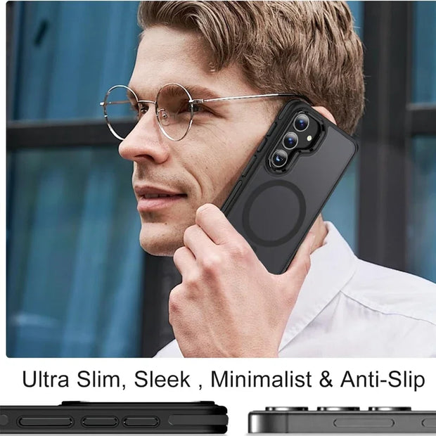 Magnetic Stand Mobile Phone Case for Samsung Galaxy S25 Ultra S24 S23 FE S22 plus Cover with Kickstand Cases with Holder