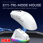 X11  Gaming Mouse Wireless 1K Hz PAW3311 Macro Magnetic RGB Docking Charger for Gaming
