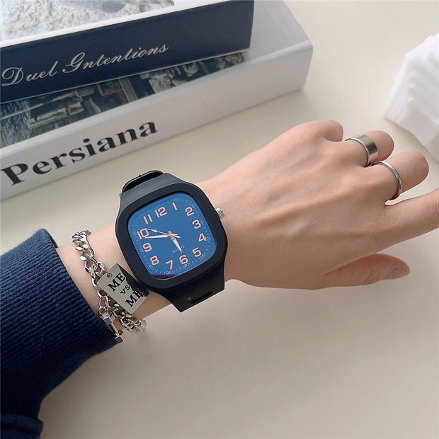 Student Couple Fashion Simple Square Digital Electronic Watch