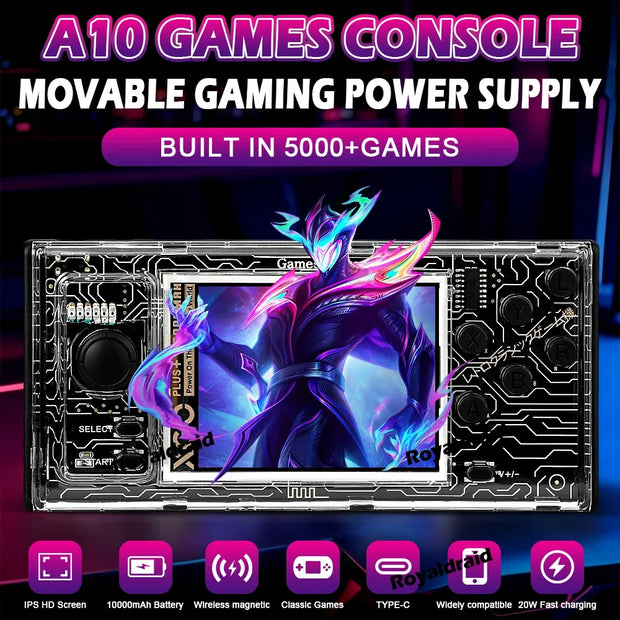 NEW Game Console Power Bank Integrated 10000Mah Fast Charging Magnetic Wireless Charging Mobile Power Supply Handheld Player