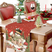 Christmas Table Flag Snowman Linen Mat