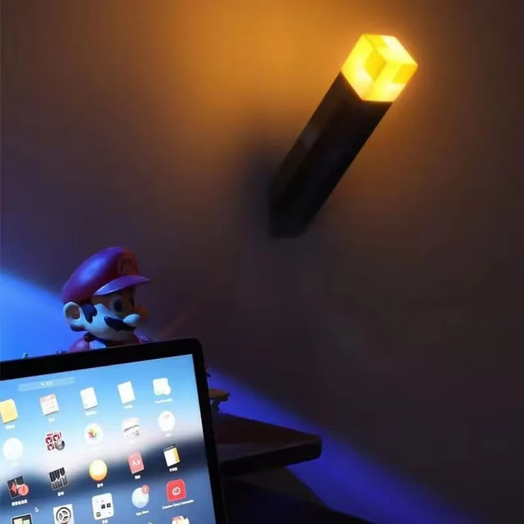 Creative Brownstone Torch LED Night Light USB Rechargeable Game Room Decoration Table Light Festival Gifts for Kids Game Lamps