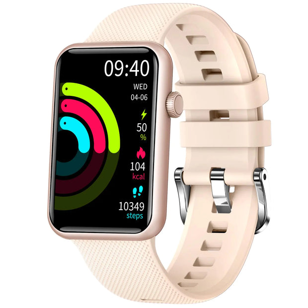 GlowNest Smart Watches for Men (Answer/Dial Calls) 1.57" Fitness Tracker Pedometer IP67 Waterproof Watch Blood Pressure Step Heart Rate Monitor Smart Watches for Android iOS (Rose Gold)