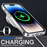 Magnetic Clear Case Compatible with Iphone 14 Pro Max, [Yellow Resistant] Slim Hard Back Cover