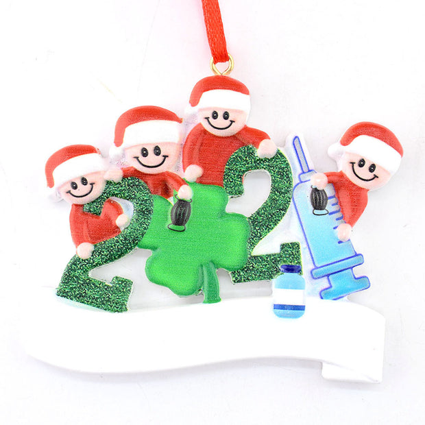 Christmas Decoration DIY Personalized Lovely Family Snowman Christmas Tree Hanging Ornament Pendant