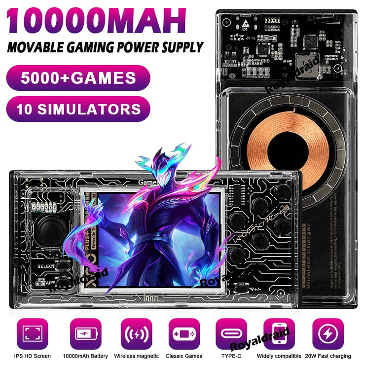NEW Game Console Power Bank Integrated 10000Mah Fast Charging Magnetic Wireless Charging Mobile Power Supply Handheld Player