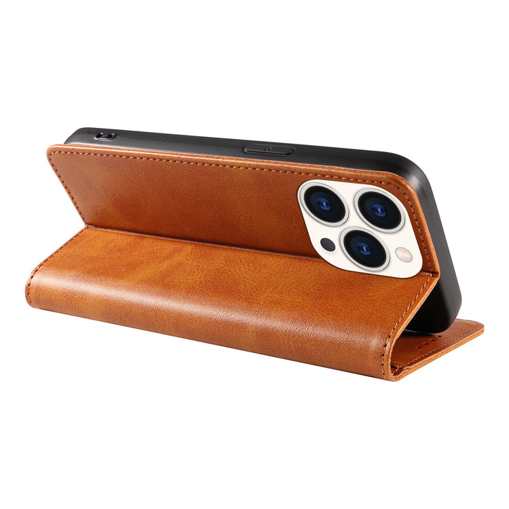 Simple Fashion Solid Color Leather Magnetic Phone Case