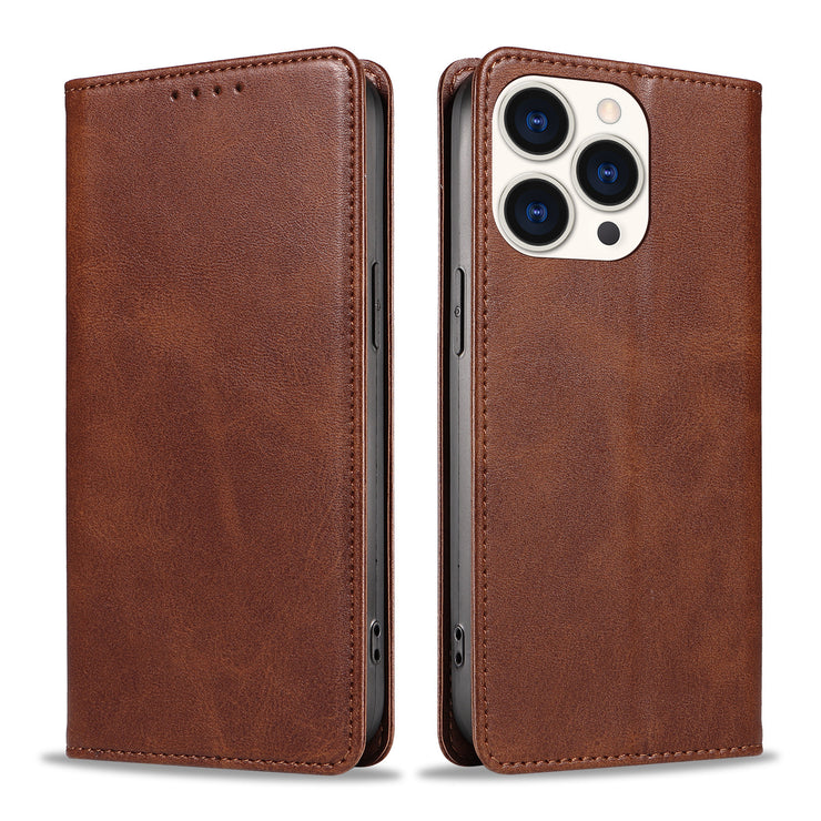 Simple Fashion Solid Color Leather Magnetic Phone Case