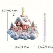 Christmas Snow House 2D Acrylic Decoration