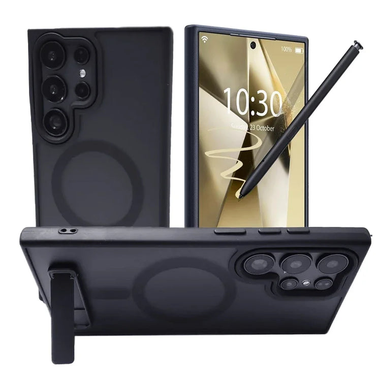 Magnetic Stand Mobile Phone Case for Samsung Galaxy S25 Ultra S24 S23 FE S22 plus Cover with Kickstand Cases with Holder