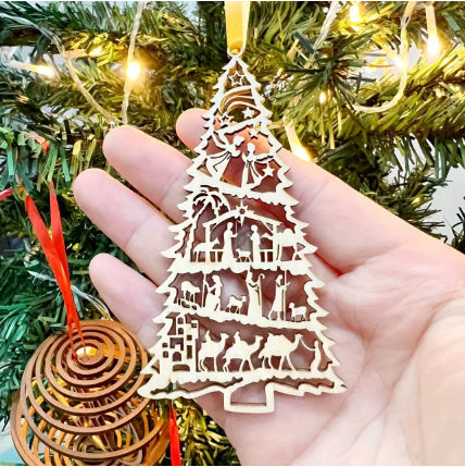 Christmas Tree Decoration In Birth Scene Ornaments