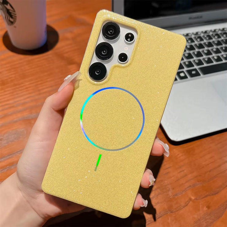 Cute Luxury Dream Shell Jelly Glitter Pink White Yellow Phone Case for Samsung Galaxy S23 S24 Fe S25 plus Ultra Bling Cover