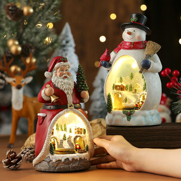 Christmas Resin Rotating LED Colored Lamp Ornaments