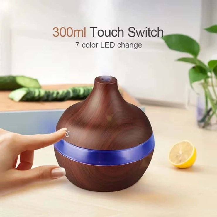 Home Wood Grain Air Humidifier Purifier Aroma Diffuser USB Ultrasonic Cool Mist Sprayer Essential Oil Fragrance