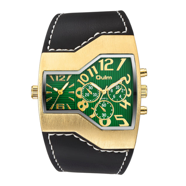 Premium Belt Large Dial Gold Men's Watch