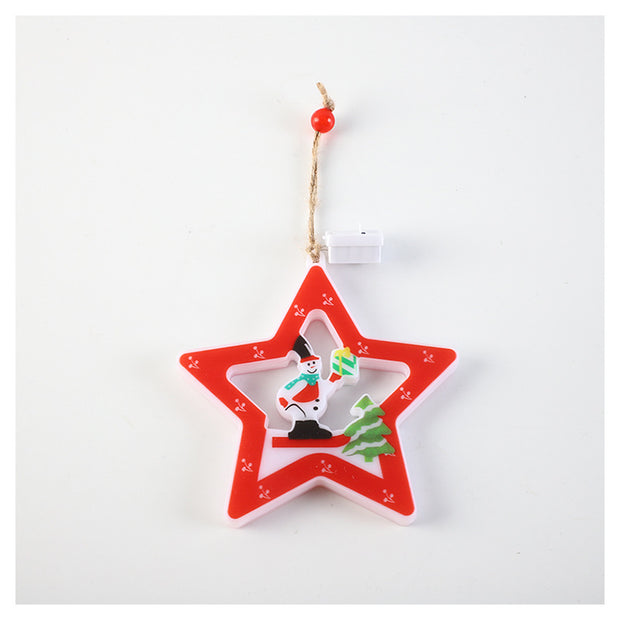 LED Snowman Lantern Christmas Tree Pendant Scene Decorative Ornaments