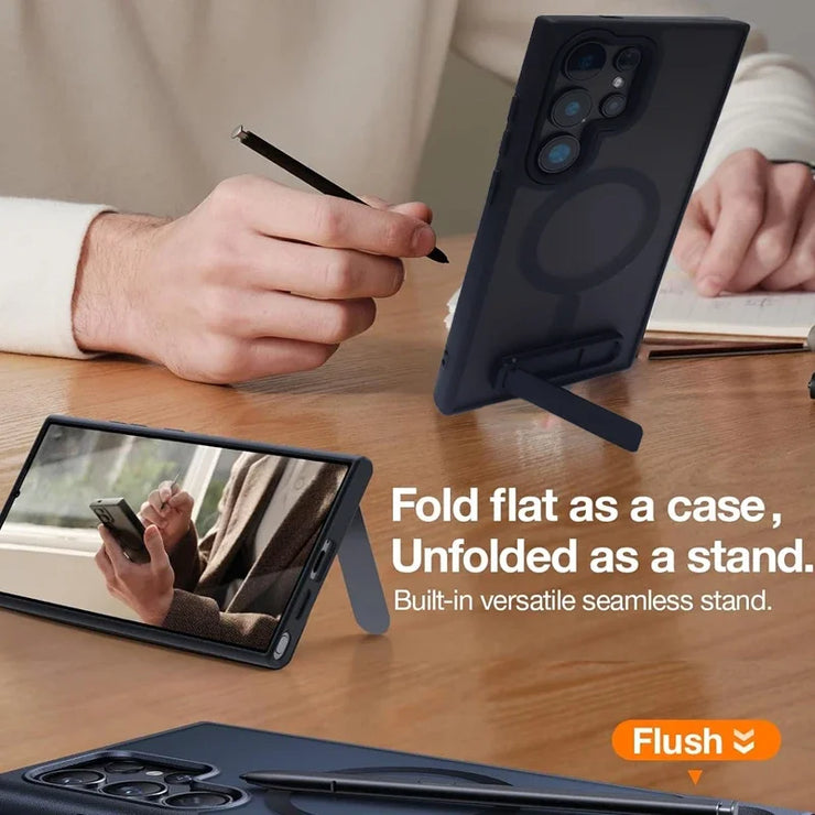 Magnetic Stand Mobile Phone Case for Samsung Galaxy S25 Ultra S24 S23 FE S22 plus Cover with Kickstand Cases with Holder